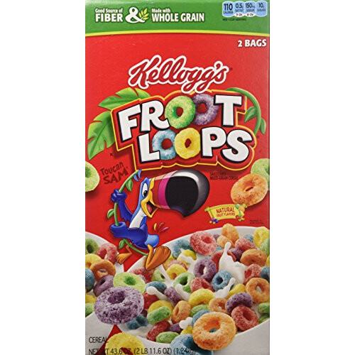 Kelloggs Kellogg's Froot Loops Cereal 43.6 Total Ounce Two Bag Value Box 1