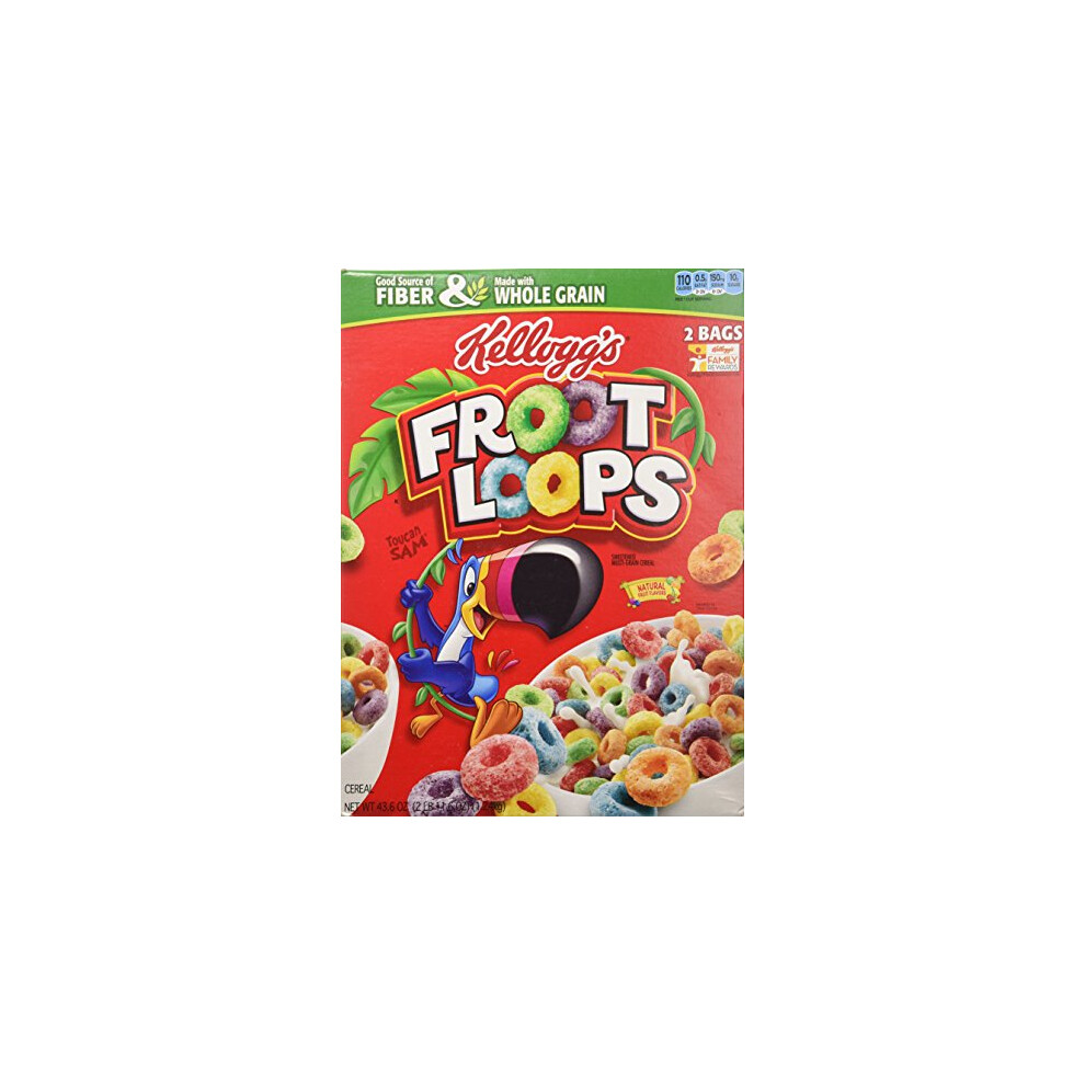 Kelloggs Kellogg's Froot Loops Cereal 43.6 Total Ounce Two Bag Value Box