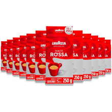 Lavazza, Qualit? Rossa, Ground Coffee, 12 Packs of 250 g, Ideal for Moka Pots, with Aromatic Notes of Chocolate and Dried Fruits, Arabica and Robusta,