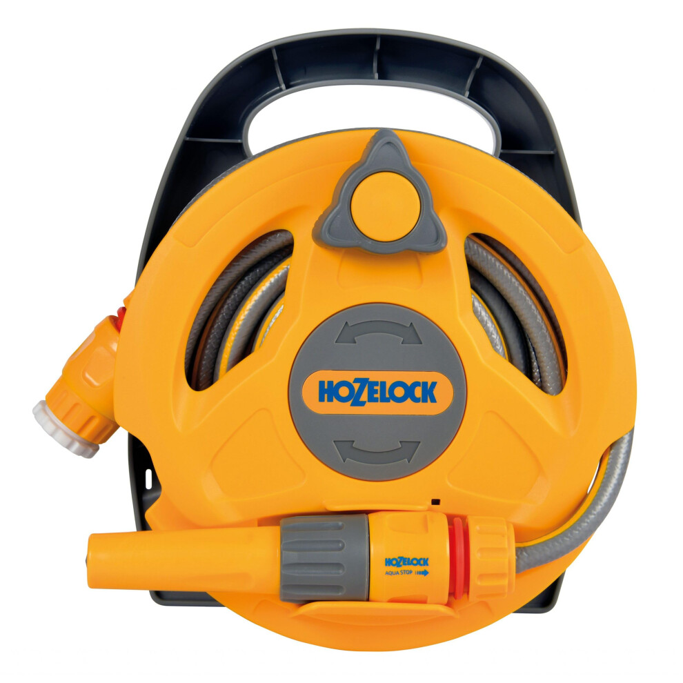 HOZELOCK - Micro Reel 10m : Ideal for patios, balconies and small gardens, compact and practical "Click & Go" design, a lightweight small bore hose, 1