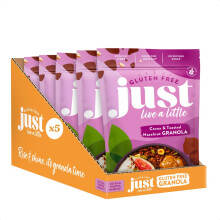 Just Live a Little Gluten Free Granola | 5 x 360g packs | Vegan Granola No Added Sugar (Cocoa Hazelnut Granola)