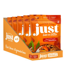 Just Live a Little Gluten Free Maple Syrup, Pecan & Cinnamon Granola | 5 x 360g packs | Vegan Granola No Added Sugar - High in Fibre Breakfast Granola