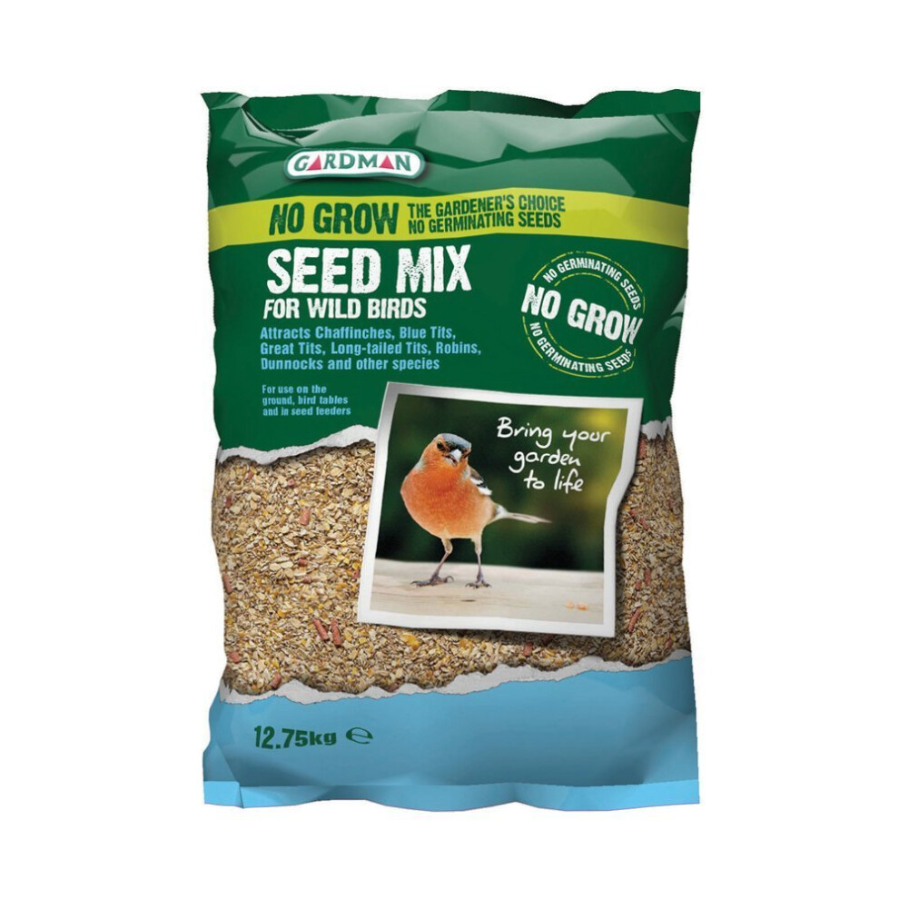Gardman A05618 No Grow Seed Mix for Wild Birds - 12.75kg