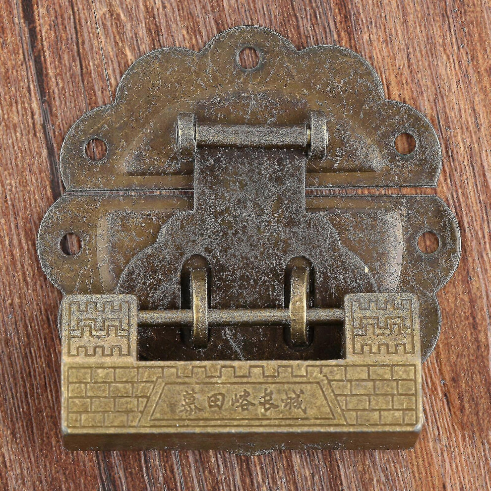 Furniture Chinese Old Box Latch Hasp Buckle Clasp And Antique Bronze Lock/Padlock For Cabinet Jewelry Wooden Box Hardware 5004229068167