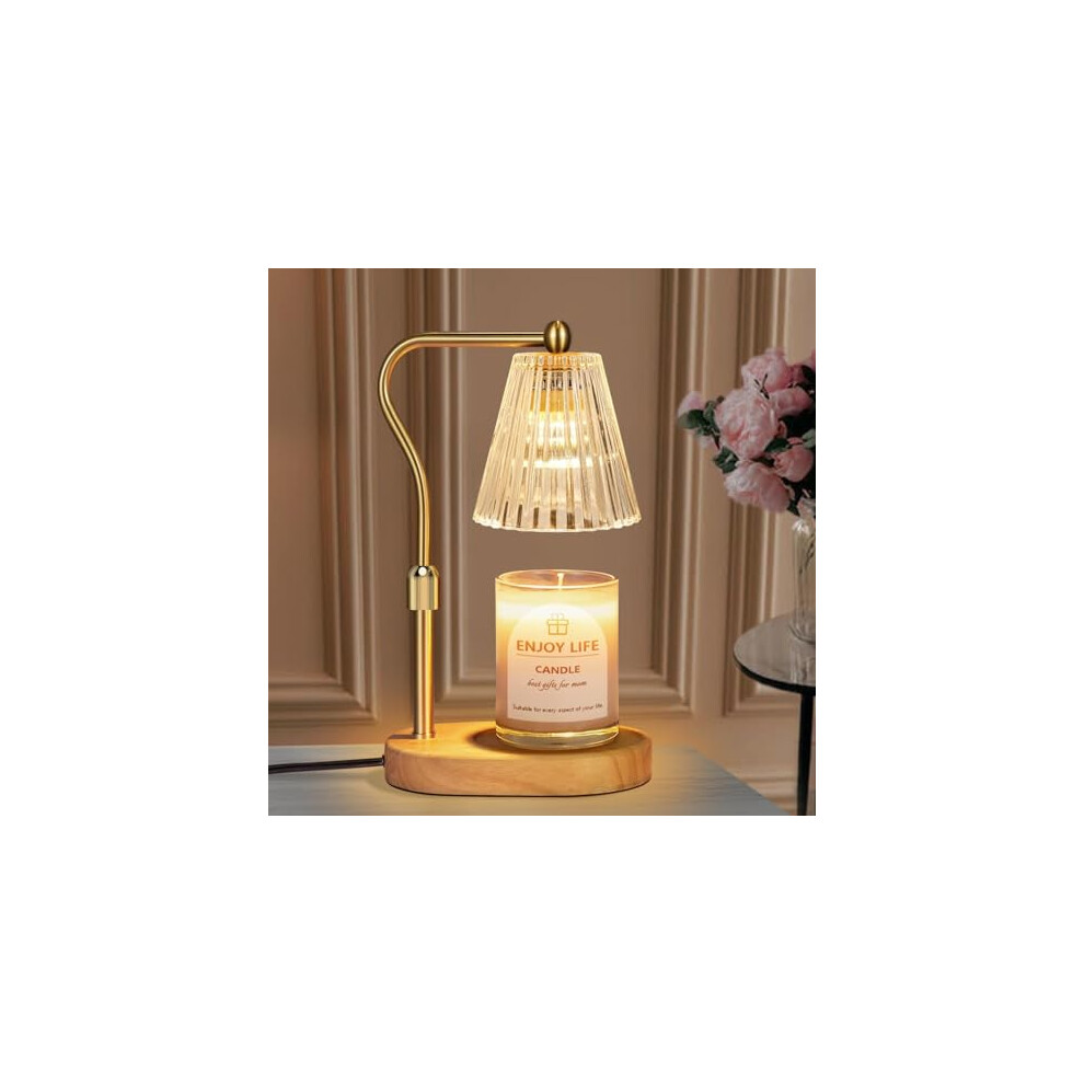 seenlast Candle Warmer Lamp, Electric Candle Light Warmer with Timer Dimmer Adjustable Height, Candle Wax Warmer Lamp for Christmas, Birthday, Coaster