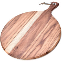 BF BILL.F SINCE 1983 Acacia Wood Pizza Peel/Cutting Board/Serving Tray,Pizza Paddle Spatula Round Transfer Tray Baking Shovel Cake Lifter for Moving