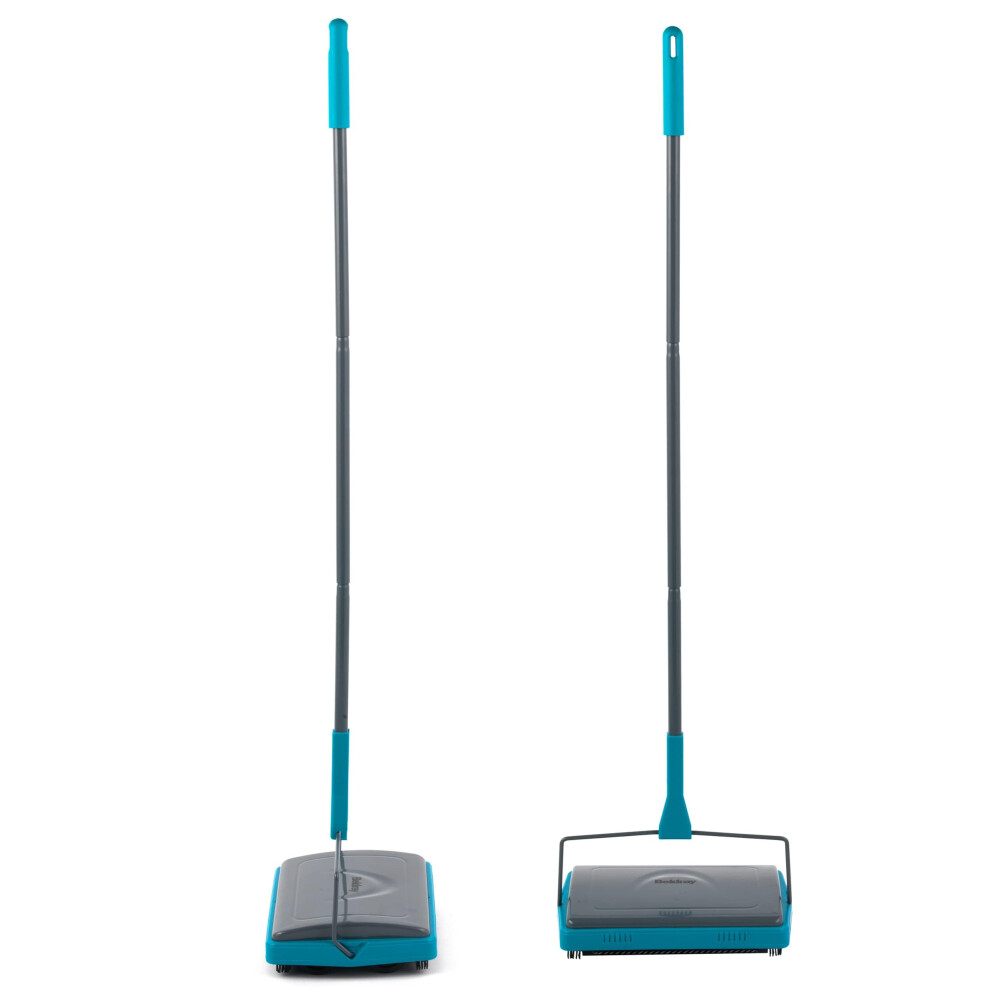 Beldray LA024855TQ Carpet Sweeper - Manual Floor Cleaner, Roller To Clean Carpets And Hard Floors, Pet Fur Remover, Easy Use, Brush Comb To Remove