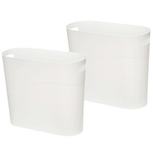 Caxmtu Small Bathroom Bin Plastic Bathroom Wastebasket 10 Litres Slim Garbage Container Bins with Handle for Home Kitchen Bathroom Bedroom Office,