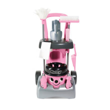 Casdon Henry & Hetty Toys - Hetty Deluxe Cleaning Trolley - Pink Hetty-Inspired Toy Playset with Working Hand Vacuum - Kids Cleaning Trolley Set with