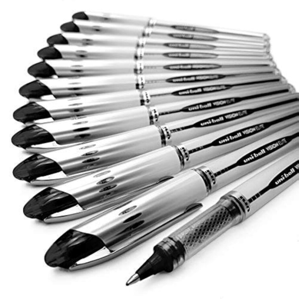 uni-ball Vision Elite - UB-200 - Liquid Ink Rollerball Pen - Box of 12 (Black)