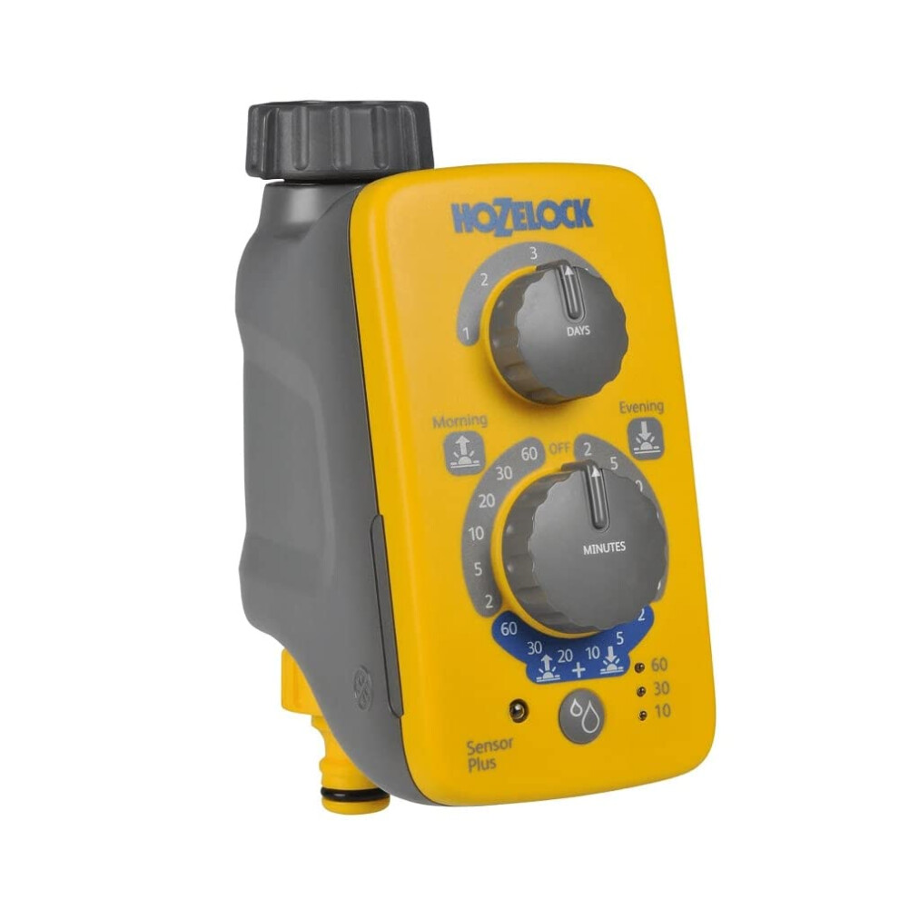 HOZELOCK - Watering Timer Sensor Controller Plus : Automatic and Easy Watering with its Light Sensor, Adjustable Watering at Sunrise and/or Sunset,