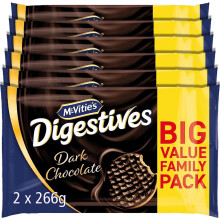 McVitie's Dark Chocolate Digestive Twin Pack, 2 x 266 g (Pack of 6)