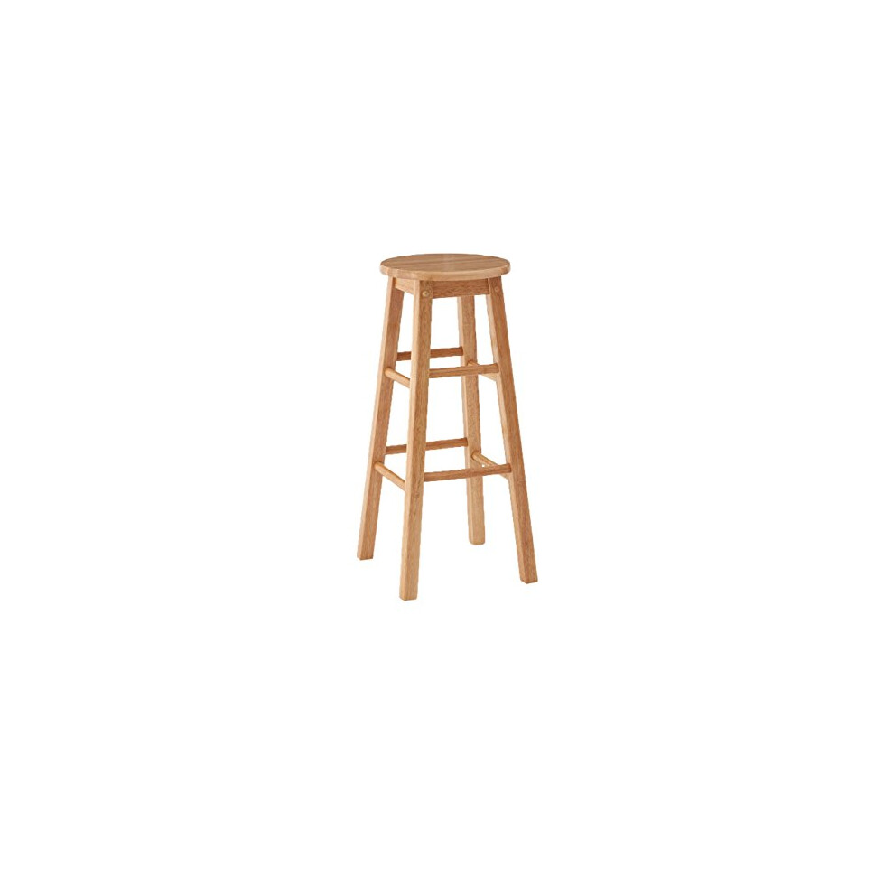 Premier Housewares Bar Stool/Tall/Breakfast Bar Stool/Wooden Stool/Traditional/Kitchen Stool/Wooden Bar Stools/with Footrest/Natural ? Height 74cm