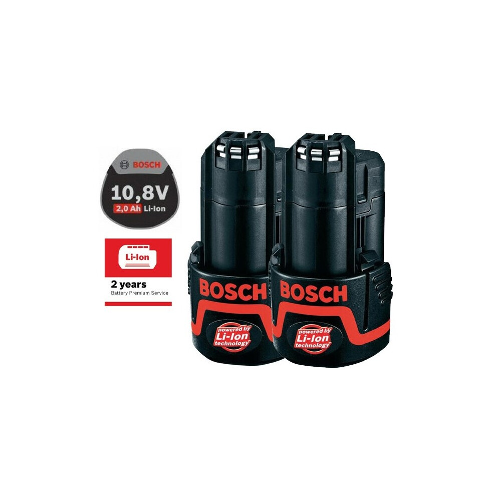 2 X Bosch 12v / 10.8v Lithium Ion 2.0ah Battery for GSR GDR GOP GWI GSA GSB GLI