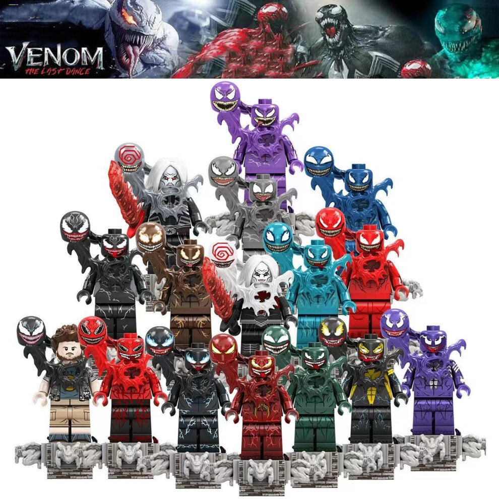 Bonxaif 16Pcs Minifigures Marvel Superheroes Spiderman Venom Kid Toy Fit Lego