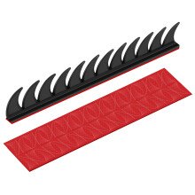 Capacete refletivo para motocicleta, com pontas Mohawk, serra de cambagem de borracha e decalques vermelhos (capacete não incluso)