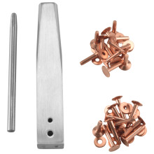 Rivet and Burr with Setter Copper Fastener Install Setting Tool Hole Punch Cutter