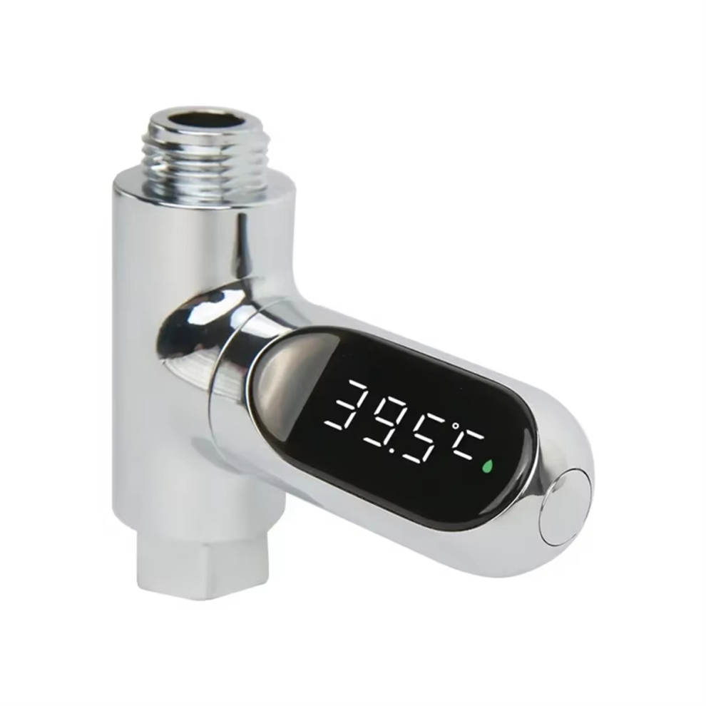 Torribaly Led Display Home Water Shower Thermometer Flow Water Self-Generating Temperture Meter Monitor