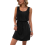 Mini abito da donna con coulisse e texture traforata, nero, XL 4