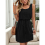 Mini abito da donna con coulisse e texture traforata, nero, XL 6