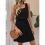 Mini abito da donna con coulisse e texture traforata, nero, XL 5