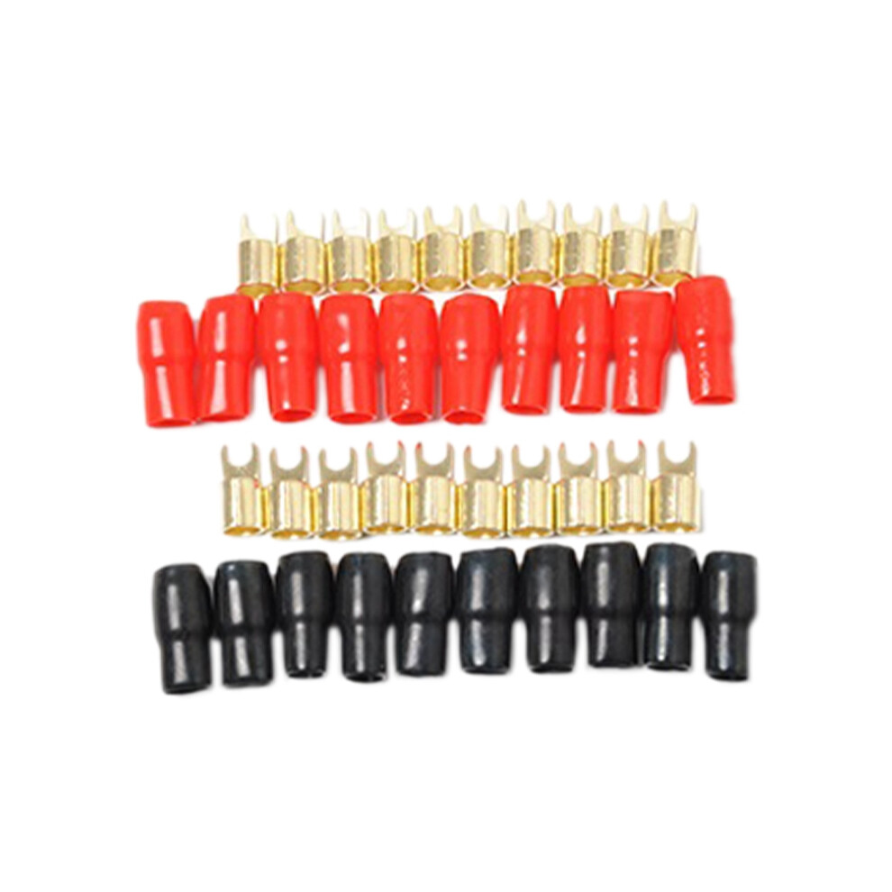 Terminal Spade Fork Adapter Connector Plug Crimp Barrier Spades Speaker Wire Plug-4Ga 4853440843548