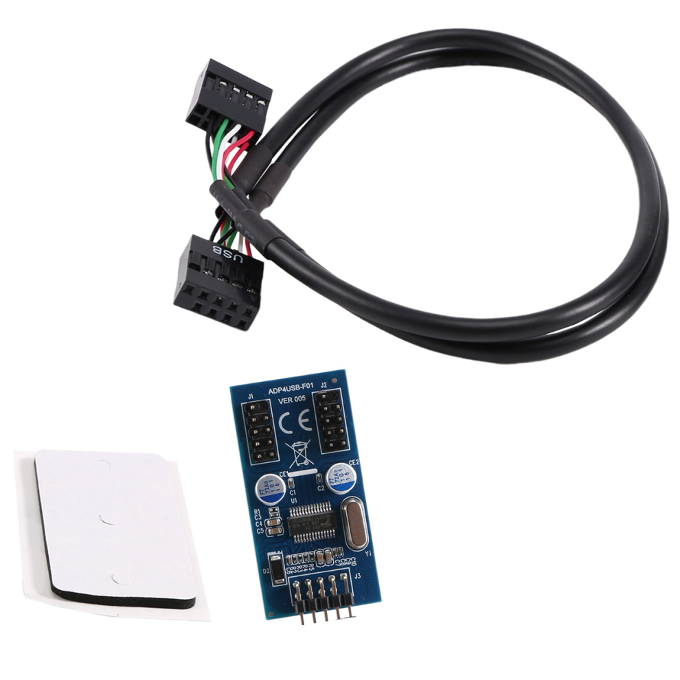 Photos - Card Reader / USB Hub 9Pin USB Header Male 1 to 2/4 Female Extension Cable Card Desktop 9Pin USB HUB USB 2.0 9 Pin Connector Adapter 30cm 1PCS