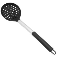 Schaumlöffel aus Silikon, BPA-frei und hitzebeständig bis 250 C, nahtloser antihaftbeschichteter Edelstahlgriff, Küchenschaumlöffel