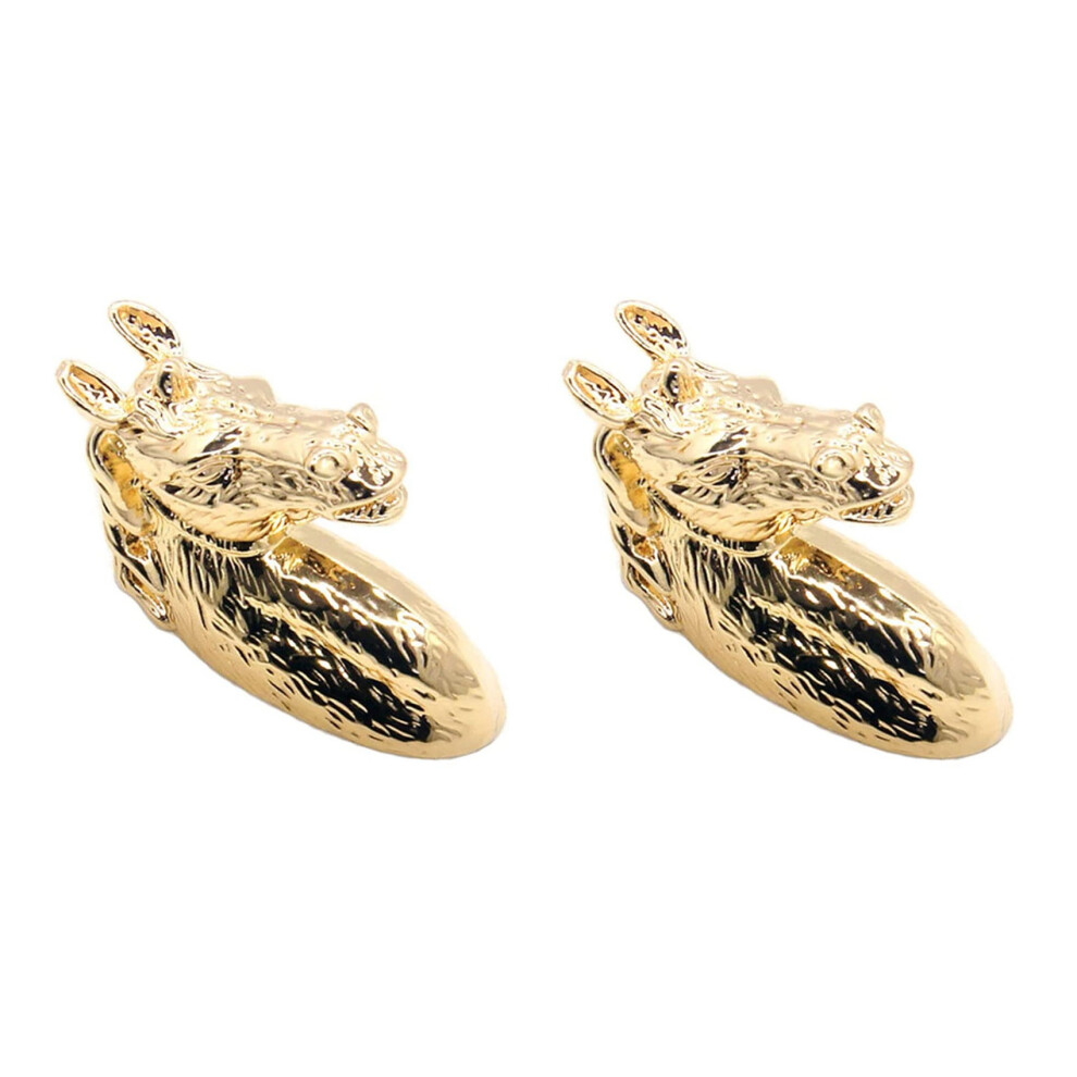 2Pcs Antique Door Handles Animal Handle Horse Zinc Alloy Cabinet Knob With Screws (Golden) 4853440857767