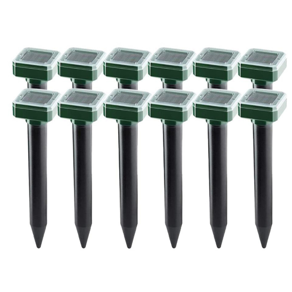12 Packs Outdoor Solar Ultrasonic Vibration Repeller Snake Mole Electronic for Garden Yard Farm