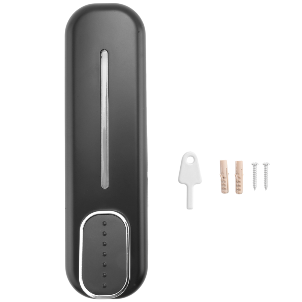 Dispenser Di Sapone Da Parete, 350 Ml, Shampoo Liquido Per Le Mani, Gel Doccia, Per Bagno, Cucina, Ufficio, Nero-image