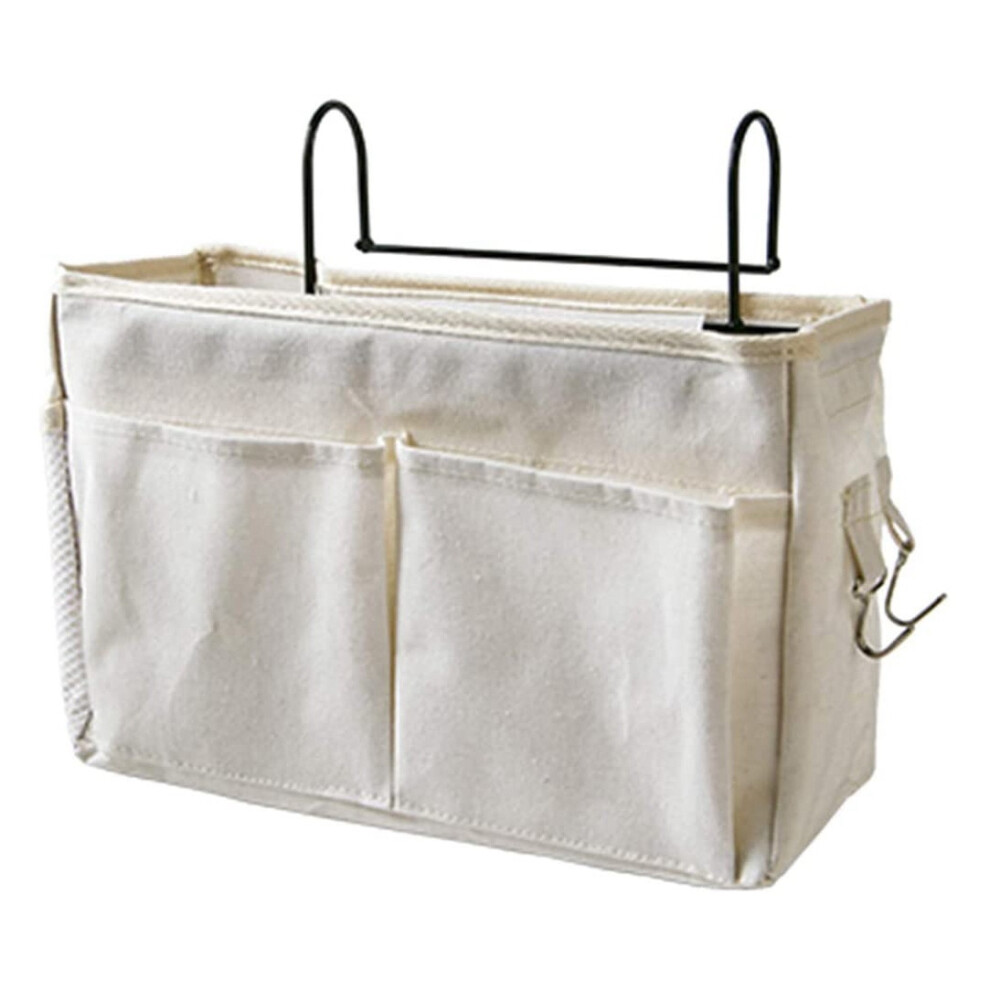 Sac de rangement suspendu pour chevet, organiseur pour têtes de lit, lits superposés, dortoirs, blanc