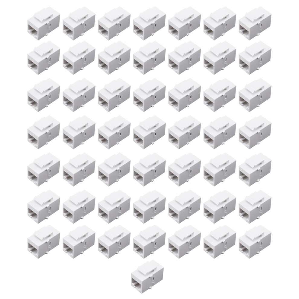 Rj45 Connector Keystone Jack Cat6 Rj45 Extension Coupler Ethernet Network Lan Cat 6 Coupler Jacks Extend Adapter(White) White 4853440866318