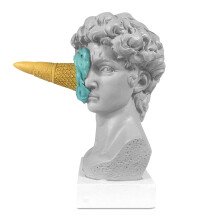 Statua di David che frantuma il gelato, busto semplice moderno europeo, camera da letto, soggiorno, veranda, decorazione da scrivania.