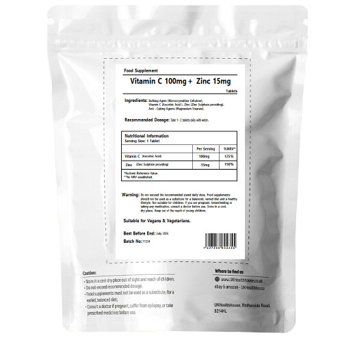 Vitamin C + Zinc - 180 Tablets - Immune System Support - High Strength 1