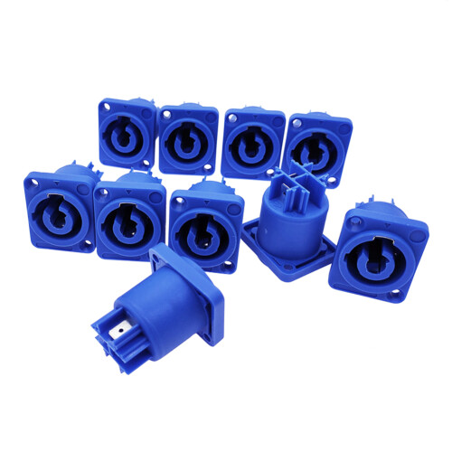 10PCS Powercon Connector 3 Pins 20A 250V Power Speaker Panel Socket Θηλυκό για φωτισμό σκηνής οθόνης LED,μπλε