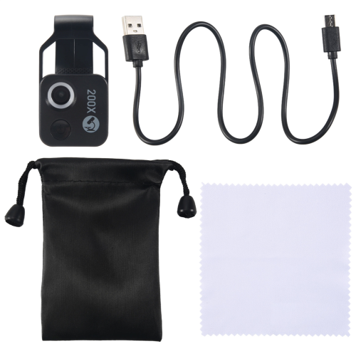 200X Cell Phone Microscope Accessory with Window Microscope, Portable Mini Digital LED Light/Universal Clip 1