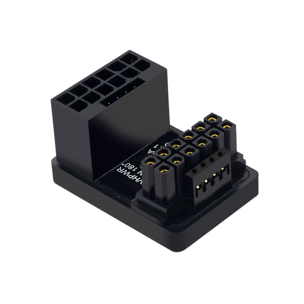 Photos - Cable (video, audio, USB) PCIE5.0 Graphics Card ATX3.0 Power Supply 12VHPWR 16 to 16P 600W Male Female 180 Degree Adapter Connector Black