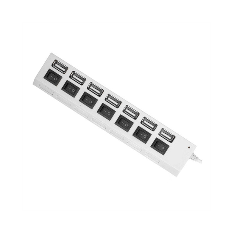 Usb Hub 2.0 Splitter Multi Adapter Several Ports Power With Switch Accessories For Pc Laptop, White 4852133139272