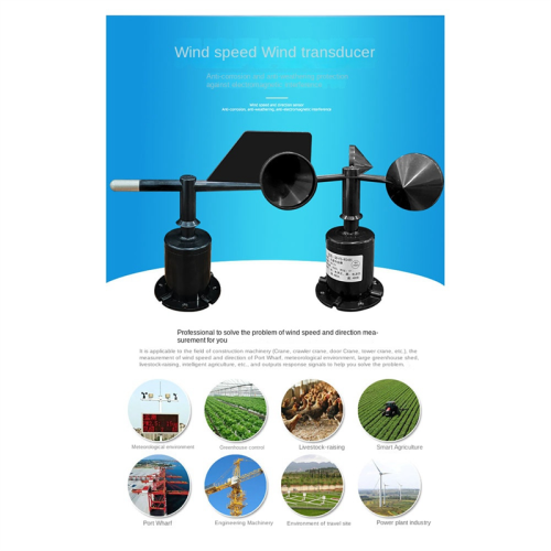 30M/S Polycarbon Wind Speed Direction Sensor Weather Station Outdoor 3 Cup Anemometers Sensor Output 0-5V 2