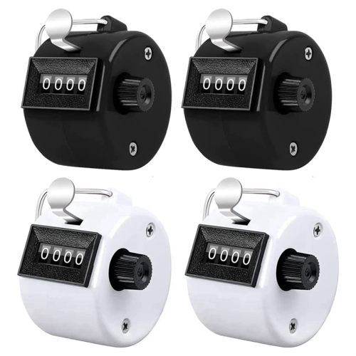 Lot de 4 compteurs mécaniques à 4 chiffres, compteurs de pas à clic 1