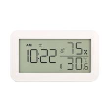 Thermometer Hygrometer Indoor with Alarm Clock, LCD Digital Thermometer, for Room, Living Wine Cellar (White)