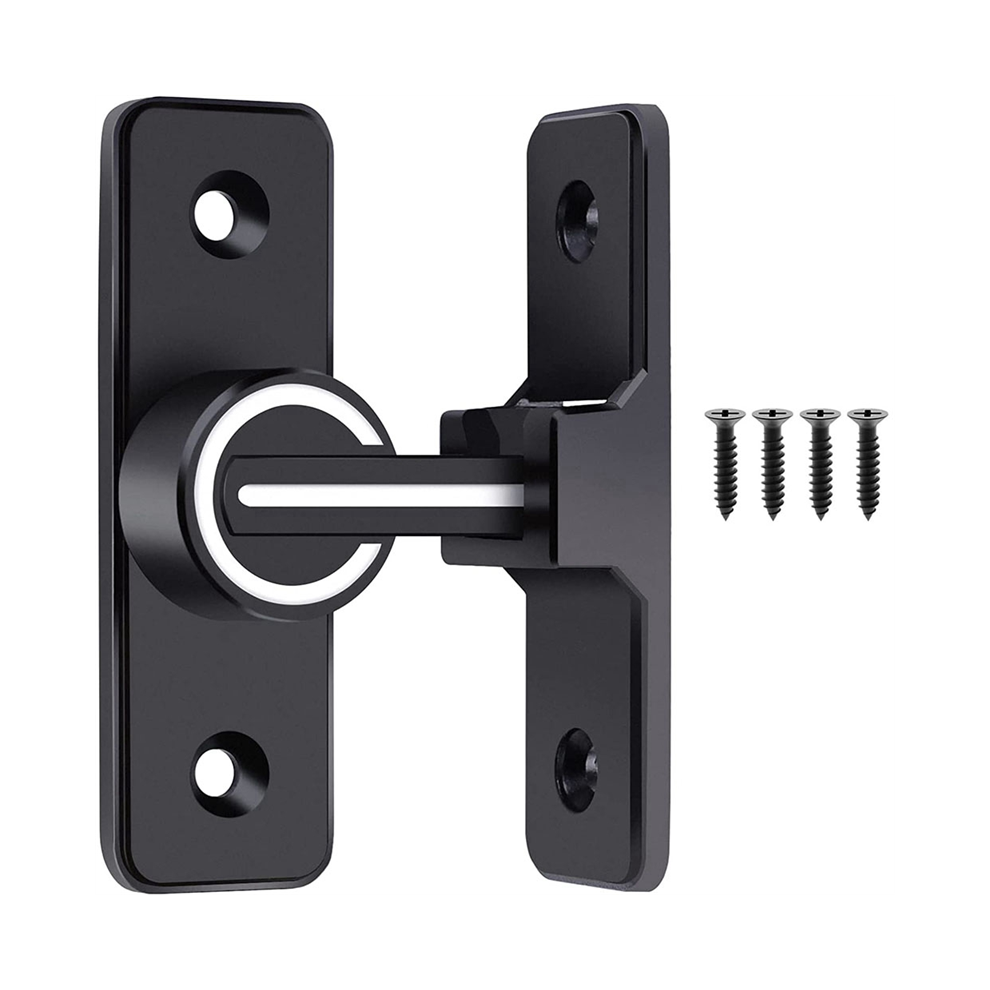 Serrure de porte de grange, loquet coulissant, loquet de portail robuste et lumineux à 90 degrés, adapté au jardin et au garage (90 degrés)