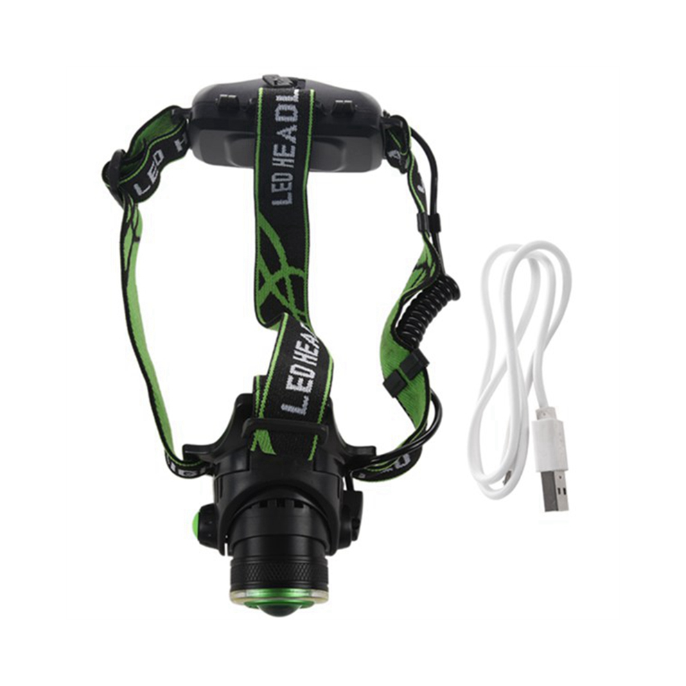 Lampe frontale à LED mécanique à intensité variable T6, éclairage puissant et rechargeable, lampe frontale pour la pêche en plein air