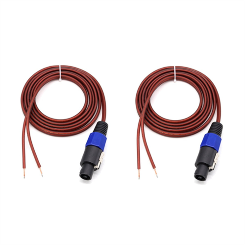 2Pcs Speakon Speaker Cable Bare Wire Open End Cable, to Audio Cord Amplifier Connection