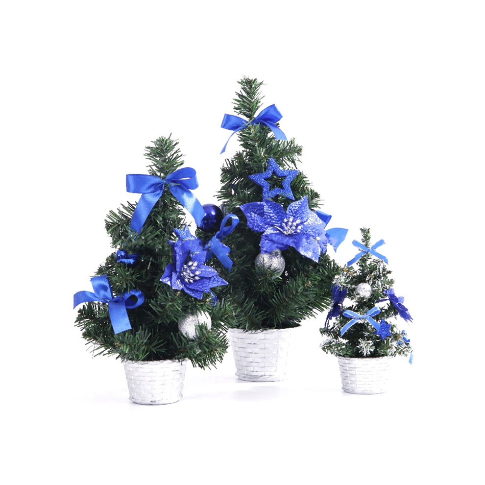 Mini Albero Da Tavolo, Decorazione Natalizia Per La Casa, Piccolo Tavolo, Ornamento Per Feste, Famiglia, Blu