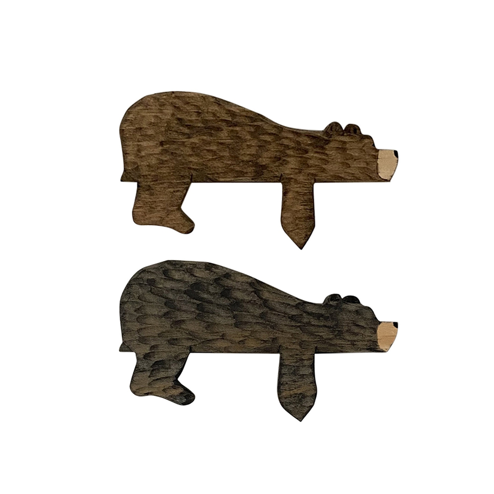 Wooden Bear Door Topper Decor Cute Corner Sculpture In Your Corner, Art Statue Typecat