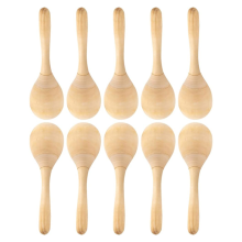 10 τμχ Maracas Hand Percussion Rattles DIY Wood with Crisp Blow Sound for Music Favors