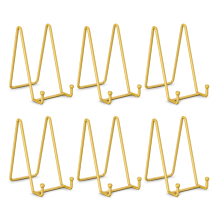 Goldene 6-Zoll Tellerständer mit Metallrahmen, dekorative Fotostaffelei – stabiles Display-Set, 6 Stück