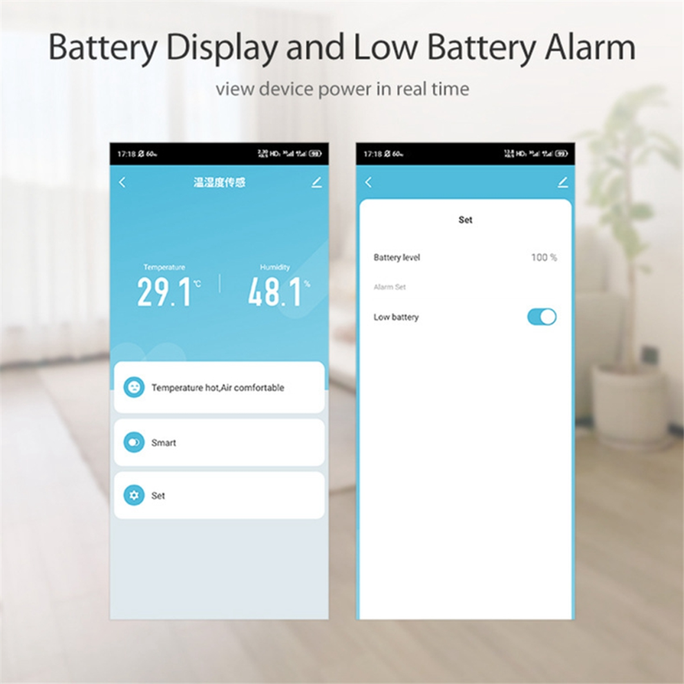 Wifi Hygrometer Thermometer Sensor Smart Temperature Humidity Monitor, Home Kit Voice Control Support And Tuya App 4852133162478